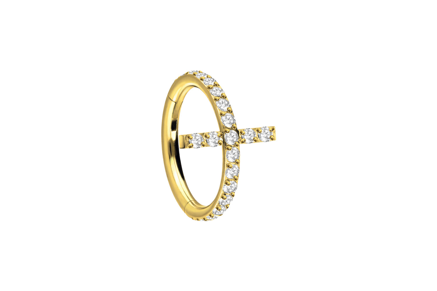 Titan Segmentring Clicker EINGEFASSTES KRISTALLKREUZ